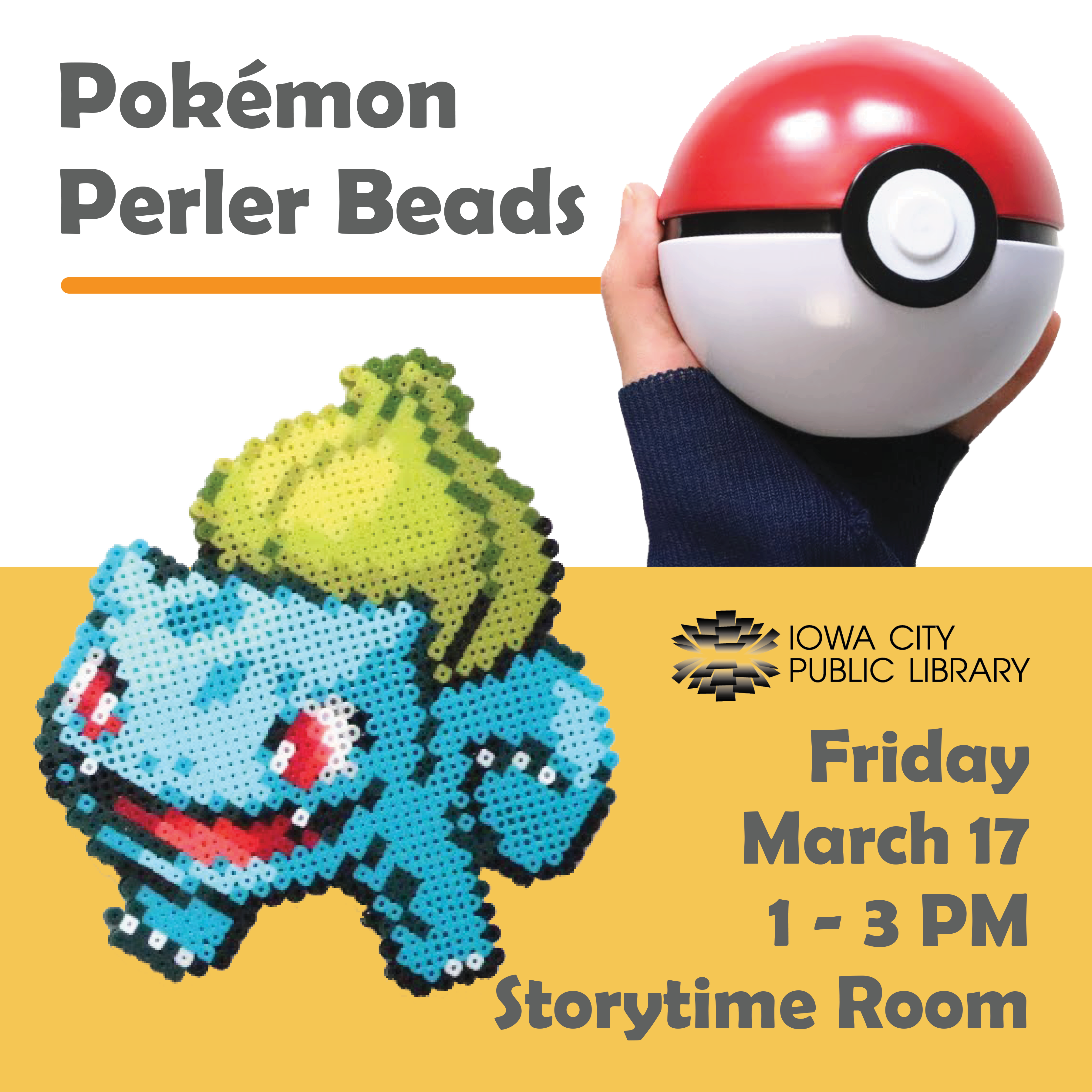 Pokémon Perler Beads Iowa City Public Library